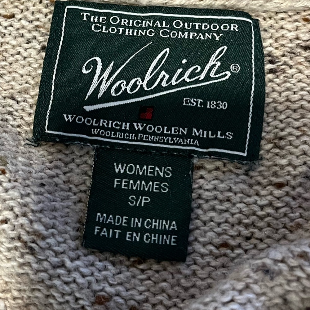 WOOLRICH Vintage Beige Knit Cardigan Size S - Picture 2 of 10